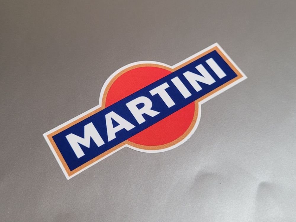 Martini Logo Blue with Gold Line and White Border Sticker - Various Large S