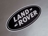 Land Rover Old Style Oval Sticker - Black & Silver or Black & White - 10"