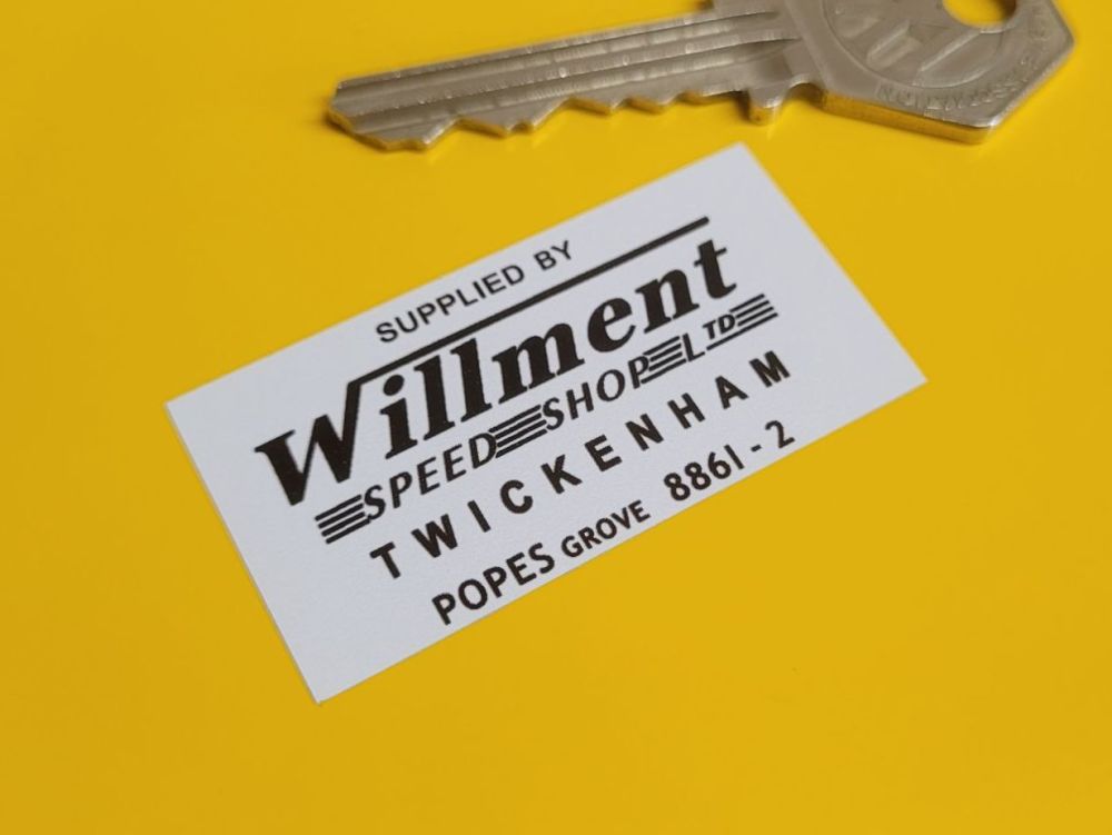 Willment Speed Shop, Twickenham, Dealer Sticker - 2" 