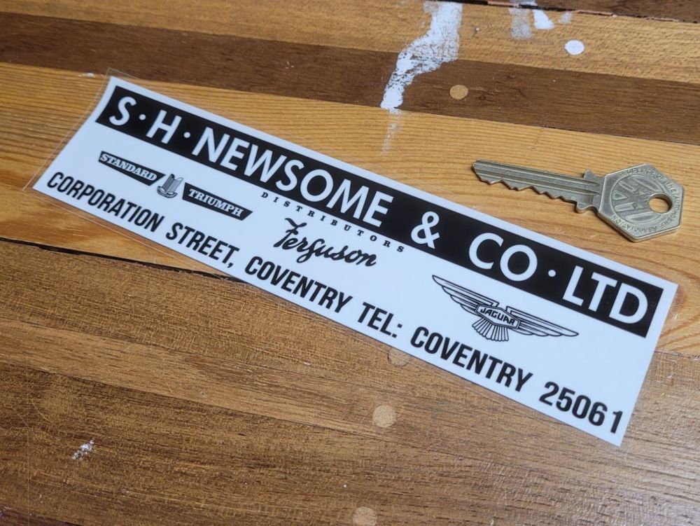 S H NEWSOME Coventry  Dealer Window Sticker  - 8"