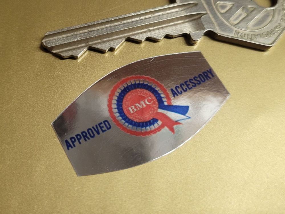 BMC Approved Accessory Foil Sticker - Blue Text - 1.5