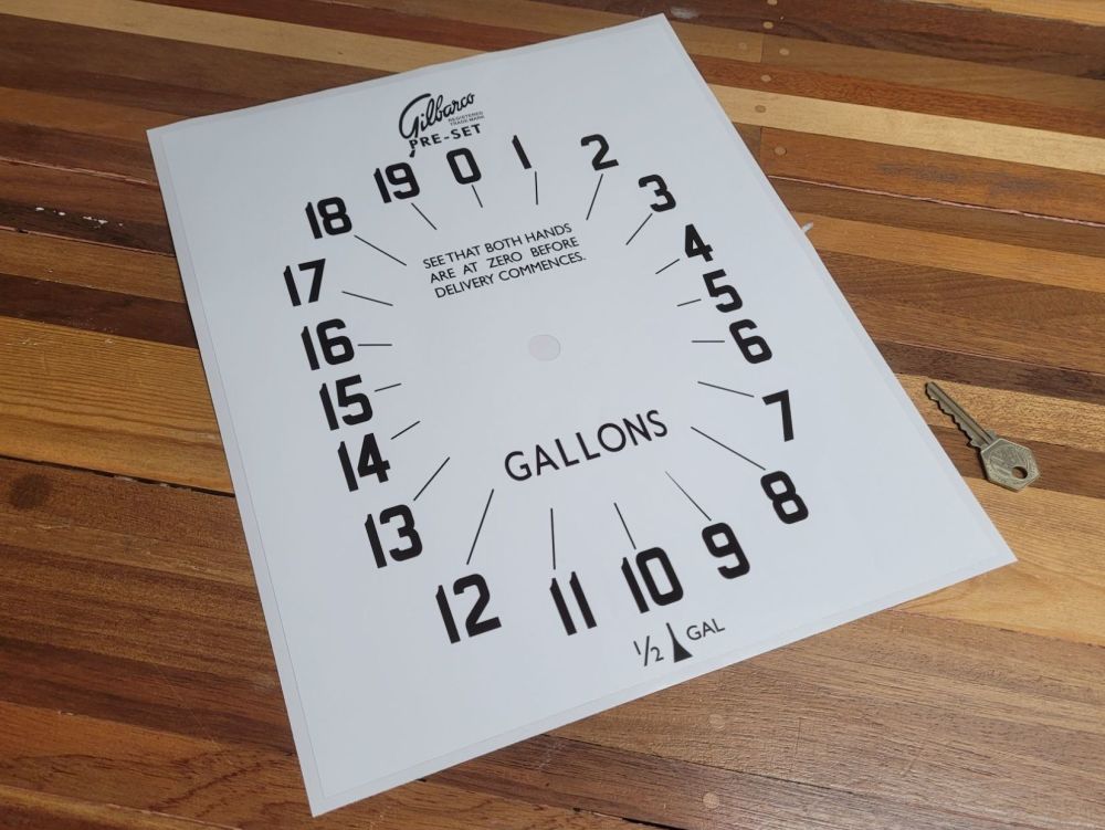 Gilbarco Petrol Pump Clock Face Sticker - 14"