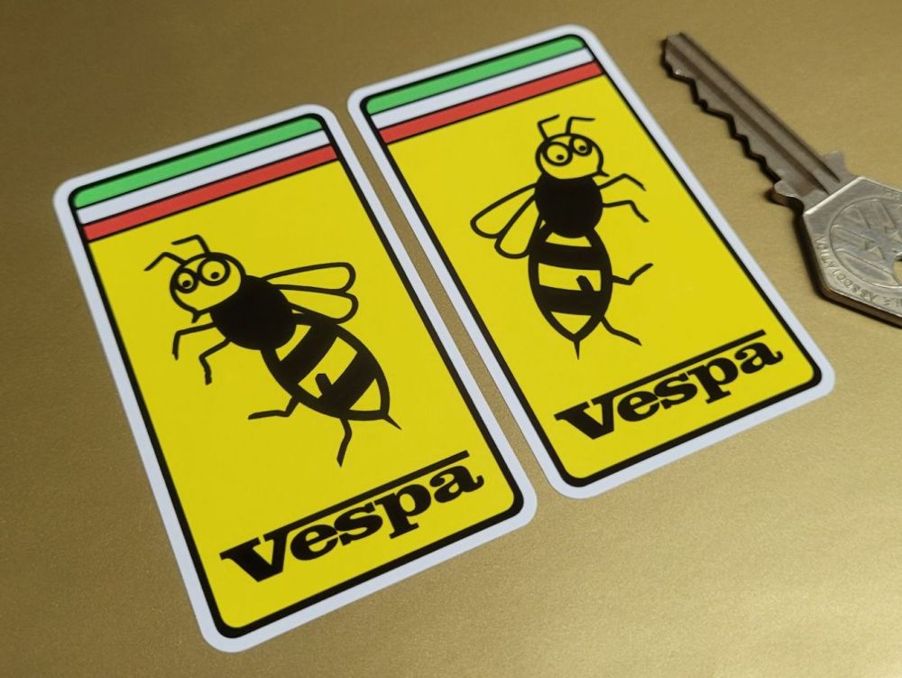 Vespa Handed Wasp Squares Stickers - 3" or 4.25" Pair