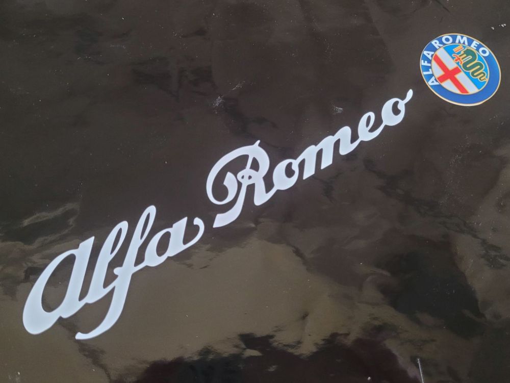 Alfa Romeo Cut Text Single Line & Logo Sticker - 500mm