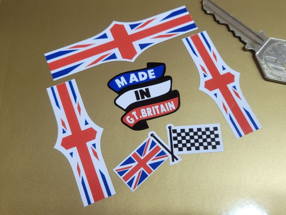 Made in Great Britain Bicycle Frame Stickers - Set of 5