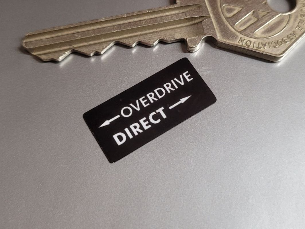 Overdrive or Direct Sticker - Black & White - 25mm