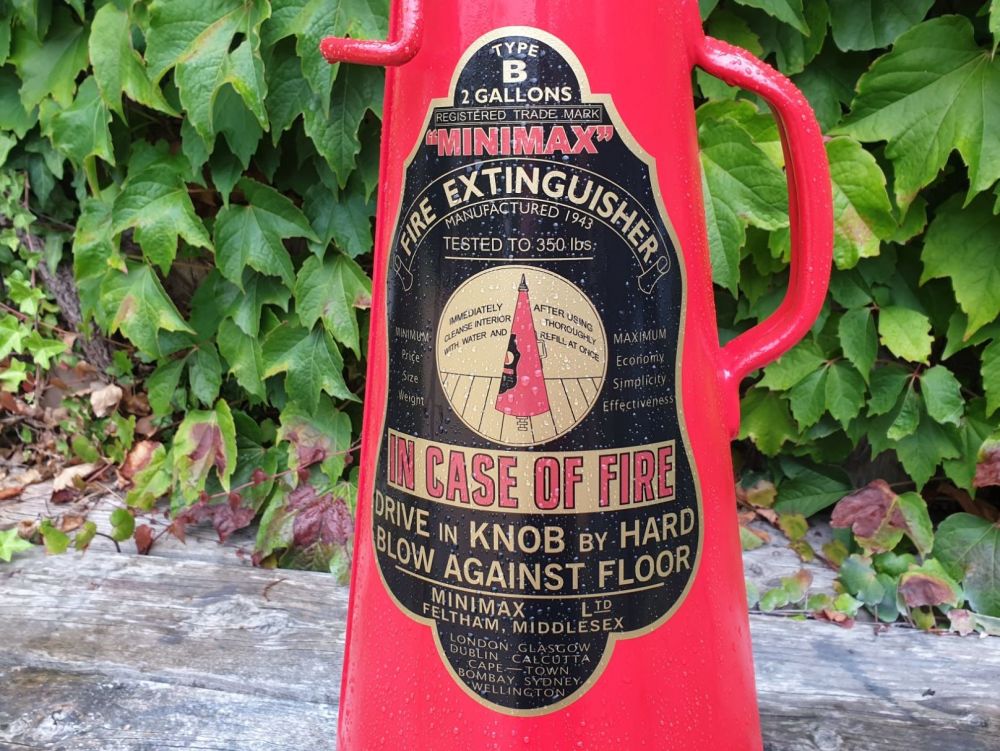 Minimax Vintage cone shaped Fire Extinguisher Sticker - 10.5"