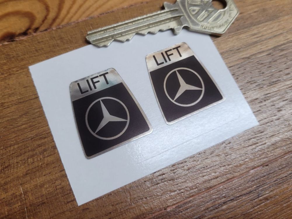 Mercedes Seat Belt Lift Stickers - 1" Pair