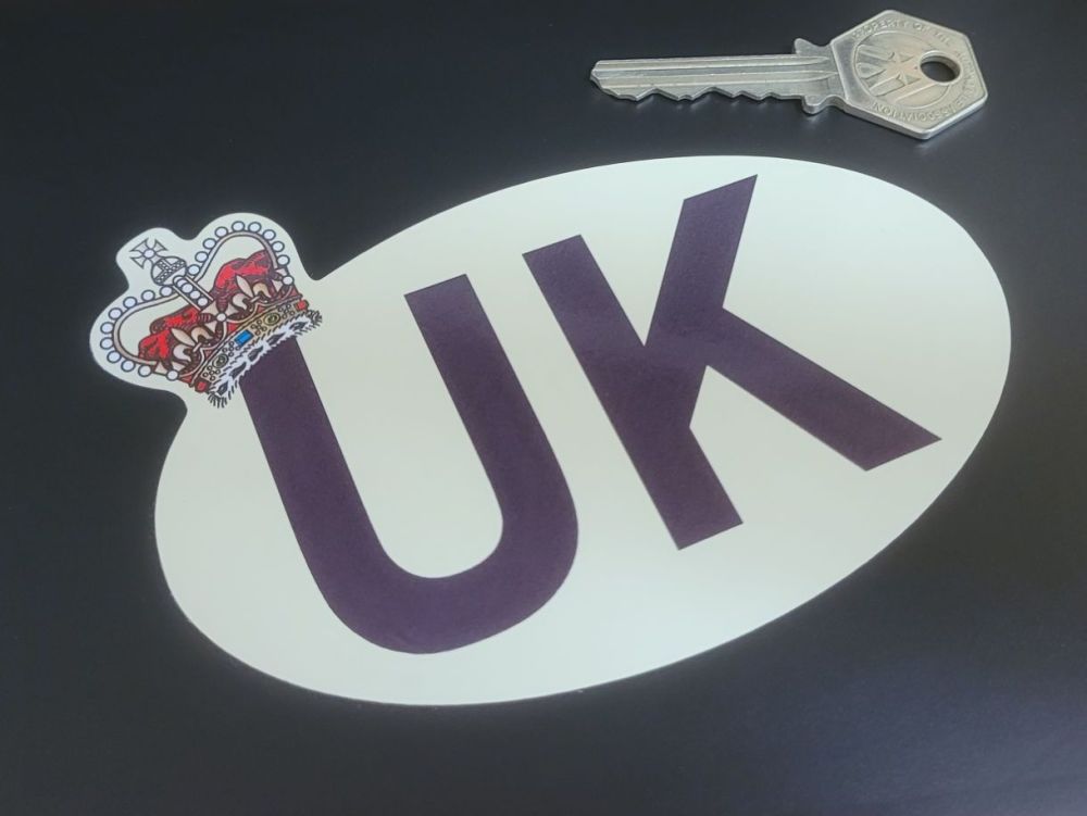 UK Travel ID Plate Crown Style Sticker - 5