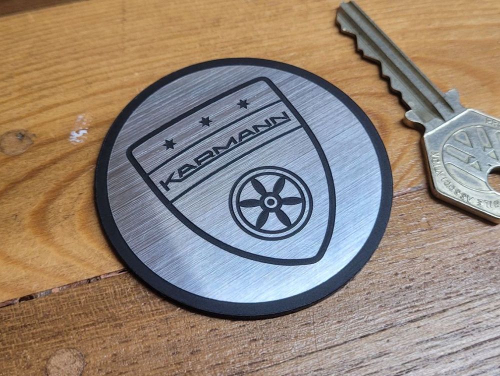 Karmann Logo Style Self Adhesive Laser Car Badge - 59mm