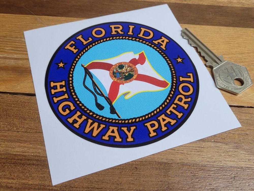 Florida Highway Patrol Badge Style Pedal Car Sticker - 3.75"