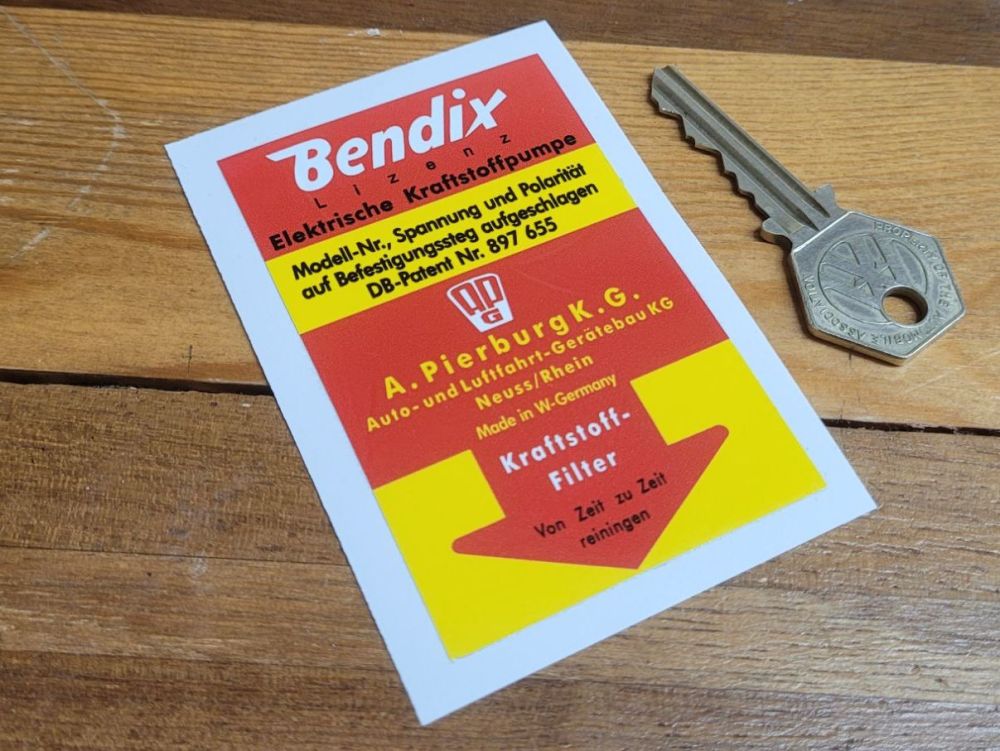 Bendix Electric Fuel Pump German Sticker - 3.5"