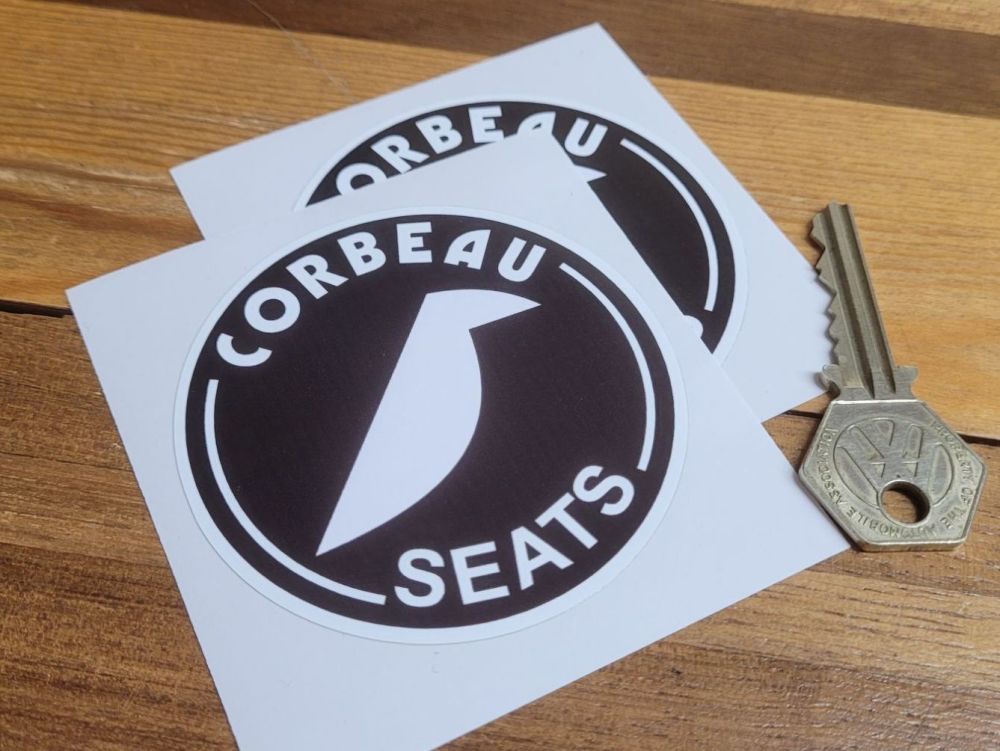 Corbeau Seats Round Stickers - Style 2 - 3" Pair