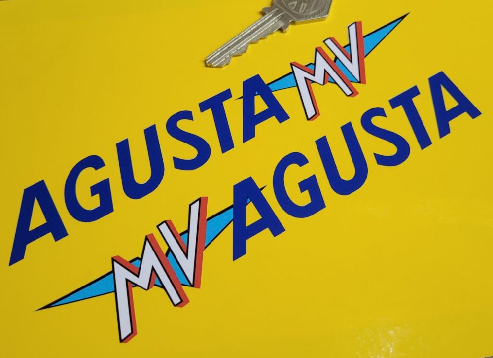 MV Agusta Coloured Cut Text & Logo Stickers - 7" or 11" Pair