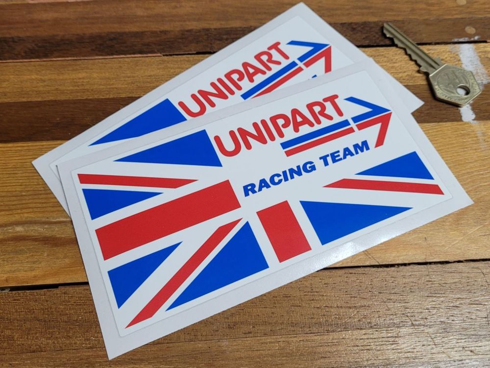 Unipart Racing Team Union Jack Stickers - 6" Pair