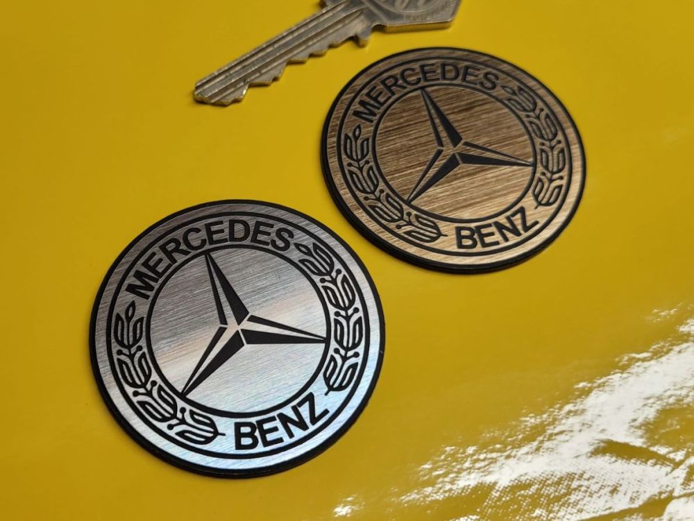Mercedes Benz Laser Cut Self Adhesive Car Badge. Siver or Gold. 48mm or 60m