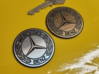 Mercedes Benz Laser Cut Self Adhesive Car Badge - Siver or Gold - 30mm, 48mm, or 60mm