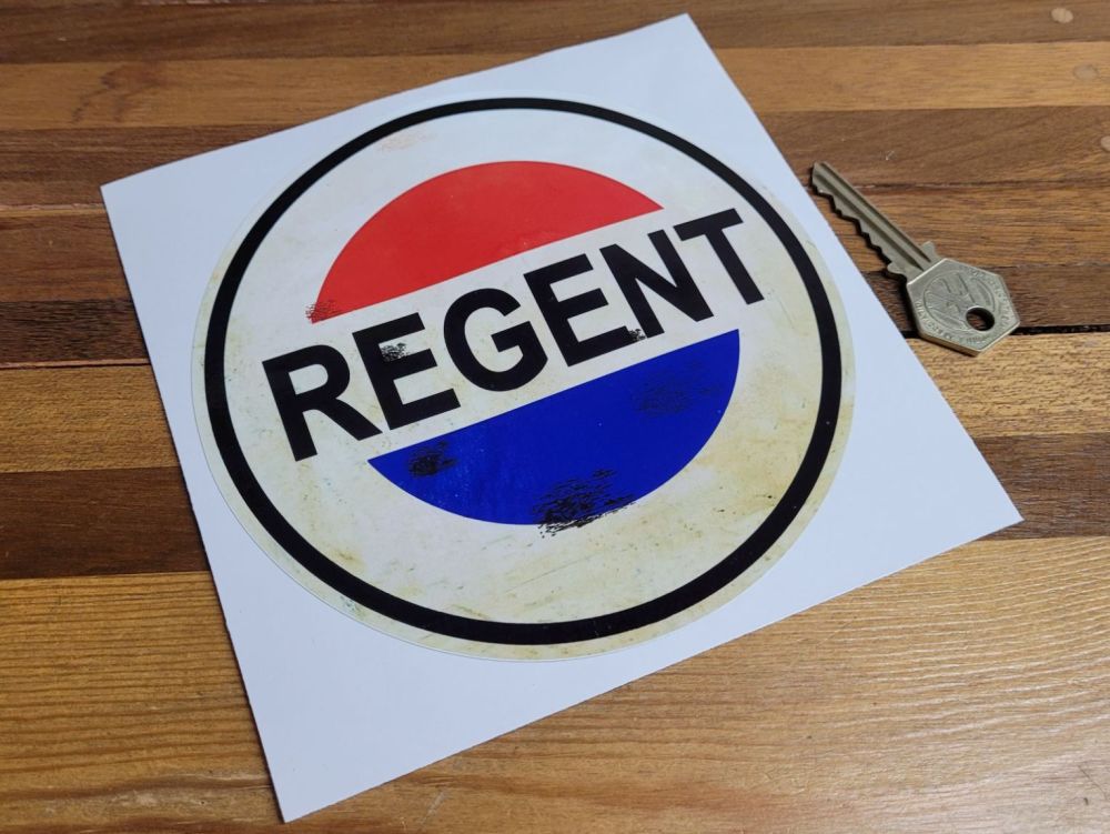 Regent Worn & Distressed Logo Sticker - 6"
