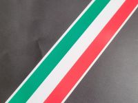 Italian Flag Body Stripe Style Sticker - 55.5" long by 1", 2", 3" or 4" wide