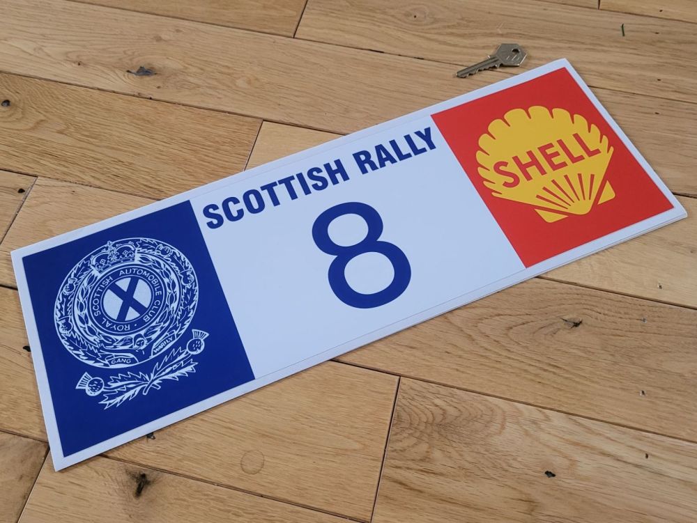 Scottish Rally Plate #8 Sticker - 17.5" - Slight Second 298