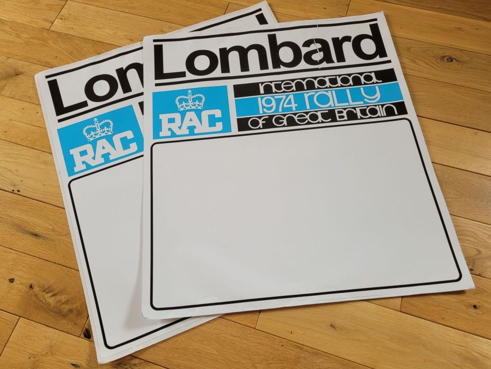 Lombard RAC 1974 GB Rally Door Panel Stickers - 20" Pair - Slight Second 199