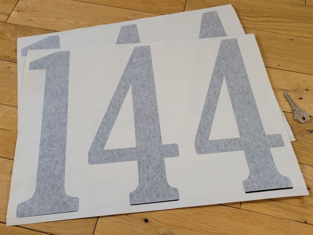 Number 144 Race Stickers - 300mm Pair - Slight Second 081