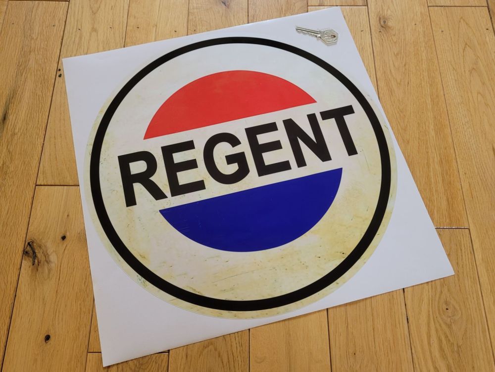 Regent Worn & Distressed Logo Sticker - 16"