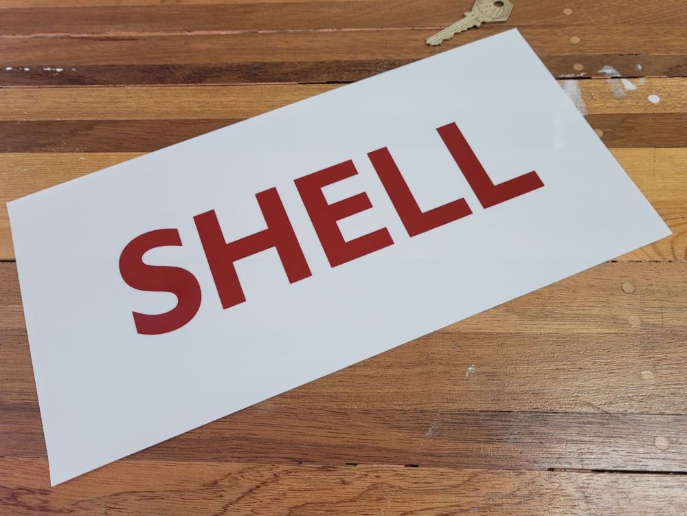 Shell Red & White Petrol Pump Window Face Stick Sticker - 12.5