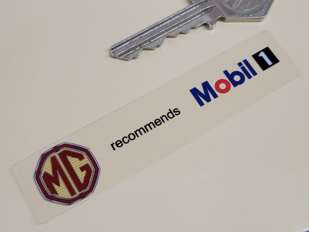 MG Recommends Mobil 1 Window Sticker - 3.75"