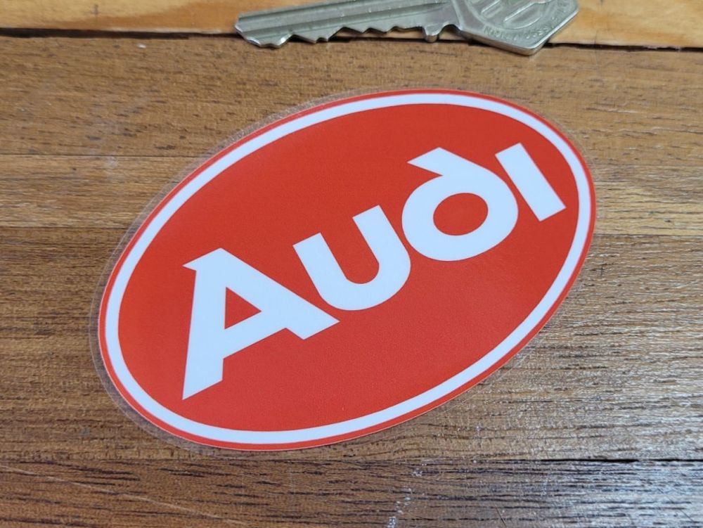 Audi Red & White Oval Window Sticker - 3.5
