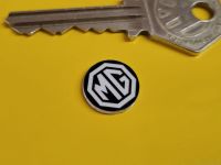 MG Logo Black & White Self Adhesive Car Badge - 14mm