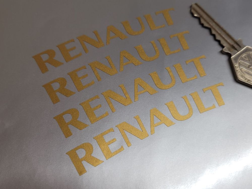 Renault Curved Cut Text Stickers - Set of 4 - 85mm