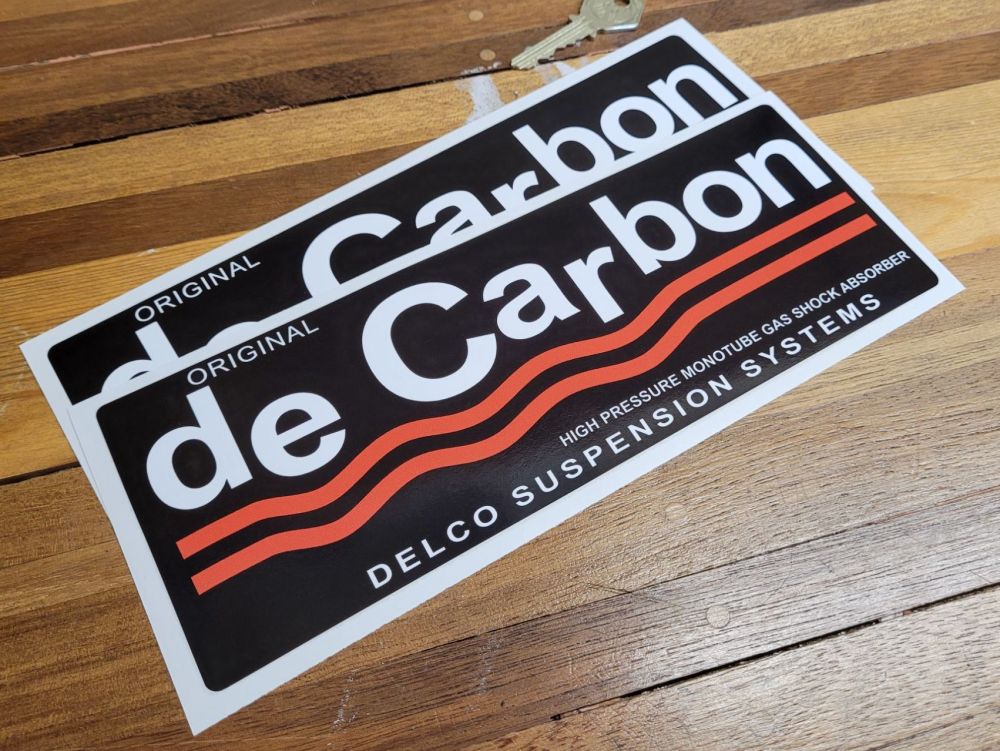 De Carbon High Pressure Shock Absorber Stickers - 10" Pair