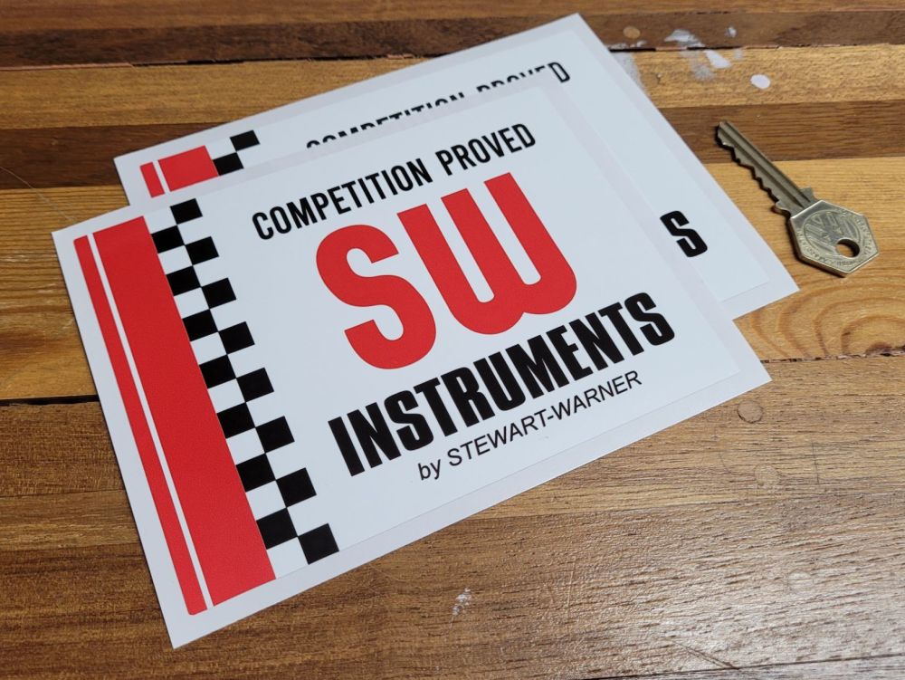 Stewart-Warner Instruments Competition Proven Sticker - 6" Pair