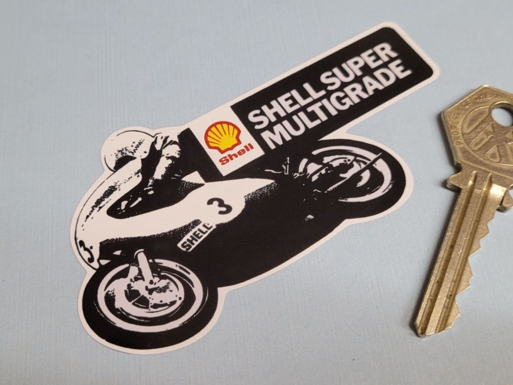 Shell Super Multigrade Motorbike Sticker - 4"
