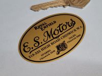 Royal Enfield Dealer Sticker - E.S. Motors, Chiswick - 68mm
