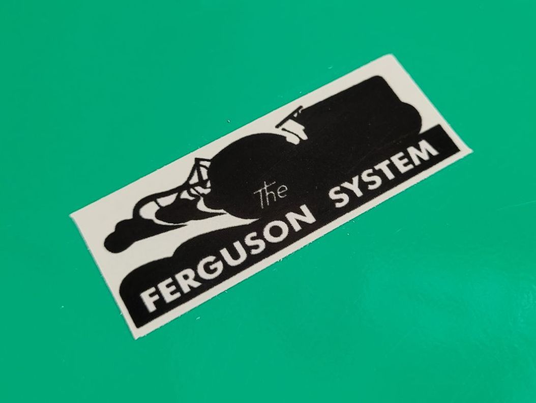 Ferguson System Tractor Grey & Black Stickers - 1.5" or 4" Pair