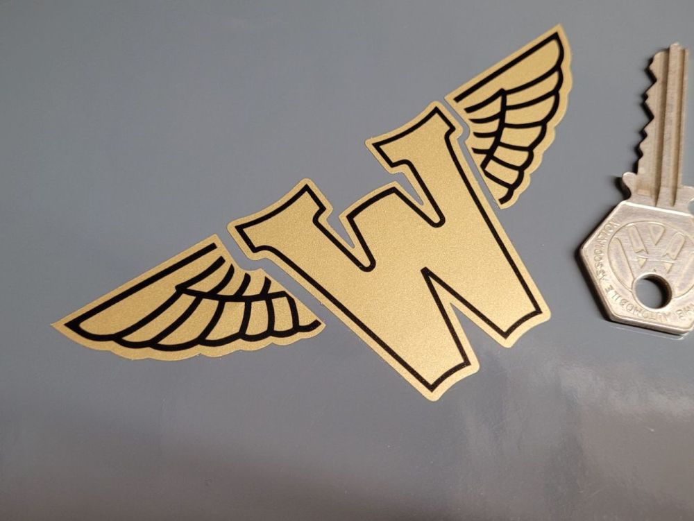 Winged W Motorcycle Tank Stickers - Various Colours - 4.5" Pair