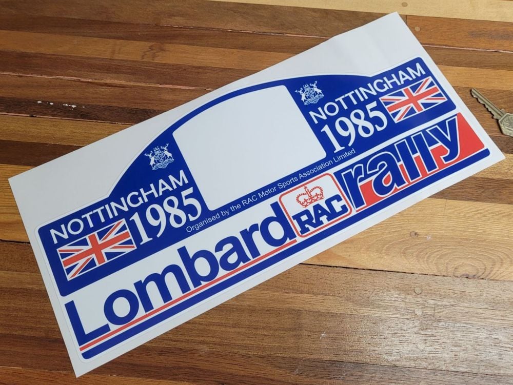 Lombard RAC Rally Nottingham 1985 Sticker - 16"