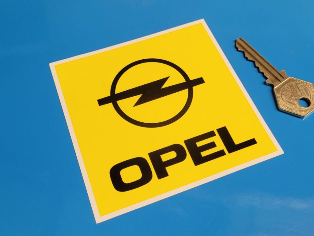 Opel Square Black, Yellow, & White Sticker - 4" or 8"