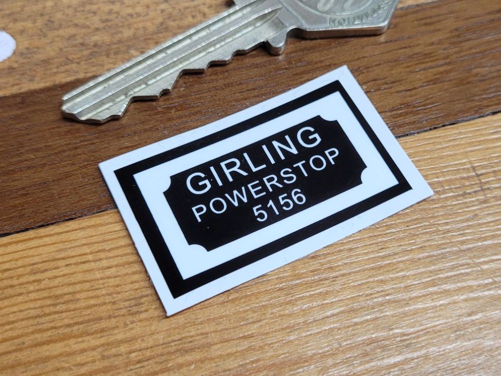 Girling Powerstop 5156 Black & White with Border Sticker - 1.5"
