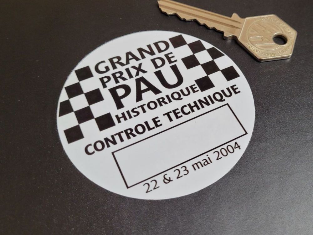 Grand Prix De Pau Historique Controle Sticker - 3"
