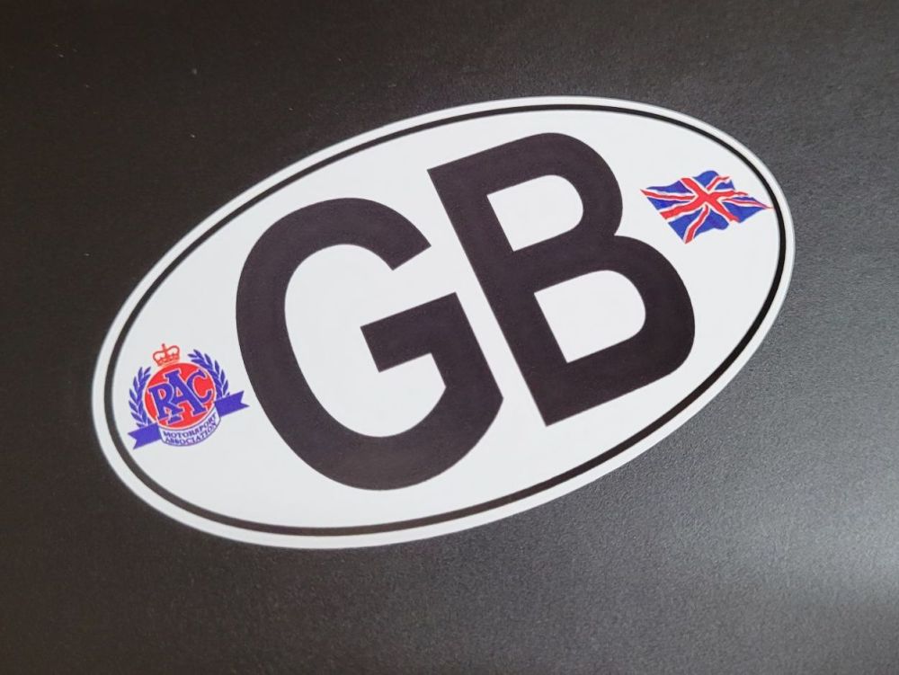 GB RAC & Union Jack ID Plate Sticker - 3.5" or 6"