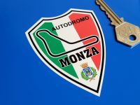 Monza Autodromo Tricolore Shield Sticker - 3.25