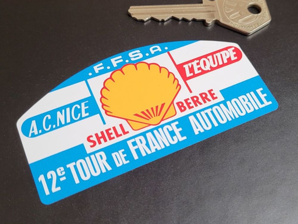 12e Tour de France Automobile Rally Plate Style Sticker - 4" or 6"
