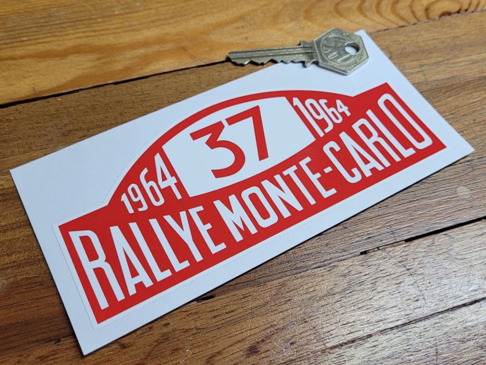 Mini Cooper S No.37 1964 Monte-Carlo Rallye Winner Plate Sticker - 6"