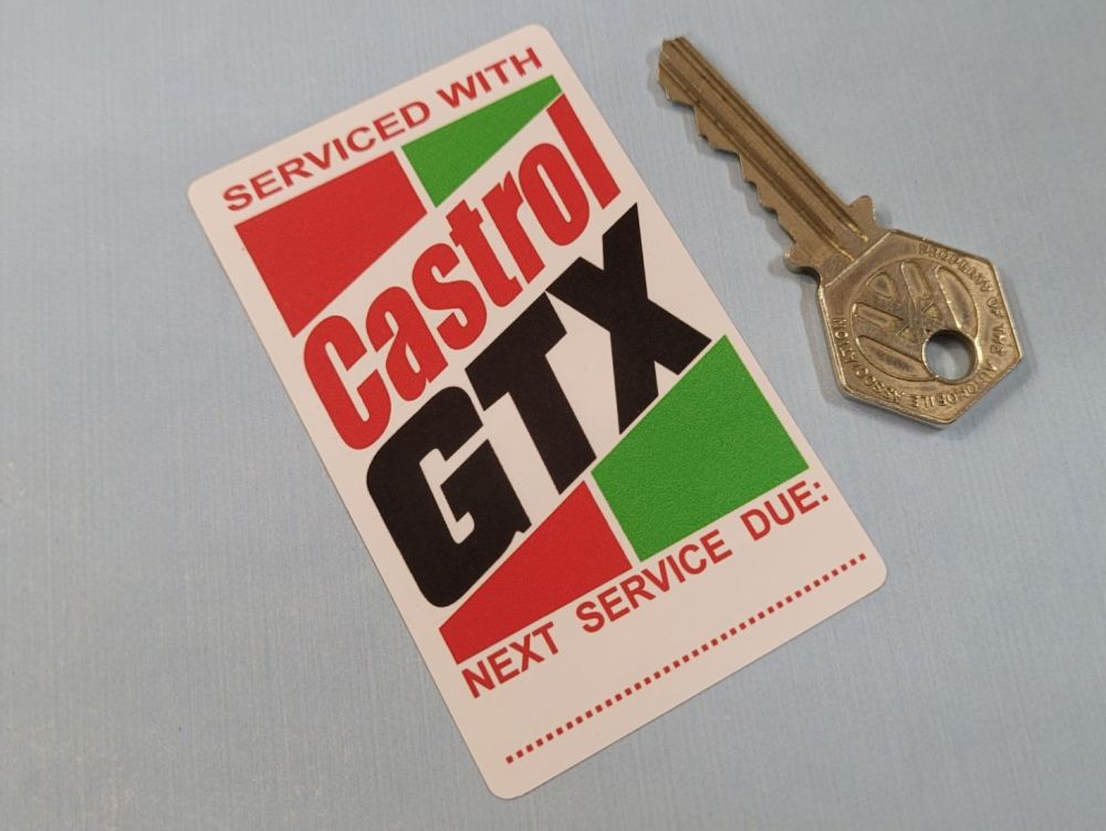 Castrol 'Serviced With Castrol GTX' Service Sticker - 3.5