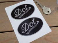 DOT 'Devoid Of Trouble' Black Oval Stickers - 3" Pair