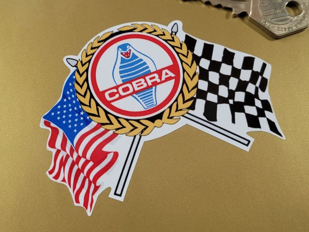 AC Cobra Flags & Scroll Sticker - 4