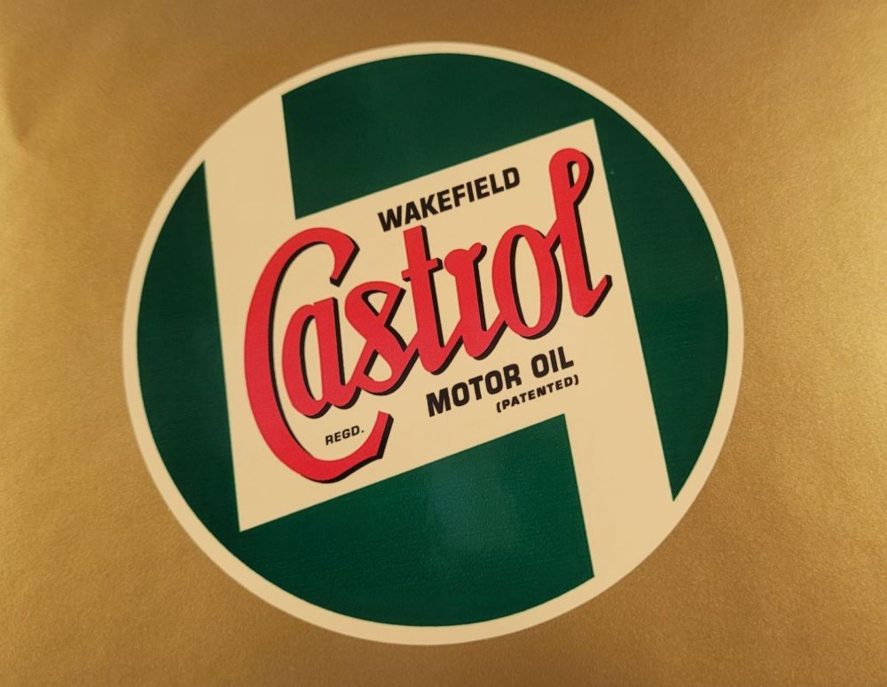 Castrol Wakefield on Cream Circular Sticker - 12